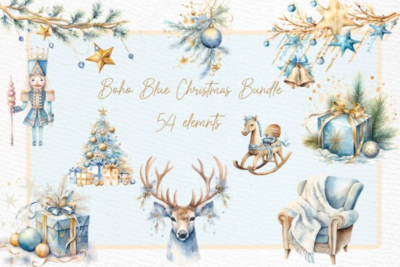 Download Boho Christmas Clipart Bundle Cozy Xmas - Boho christmas Collection