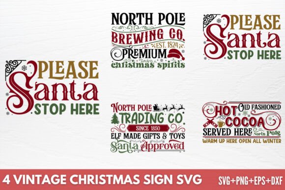 Download Vintage Christmas Sign SVG - Sign Collection