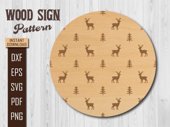 Download Christmas Reindeer Tree Laser Wood Sign - Sign Collection