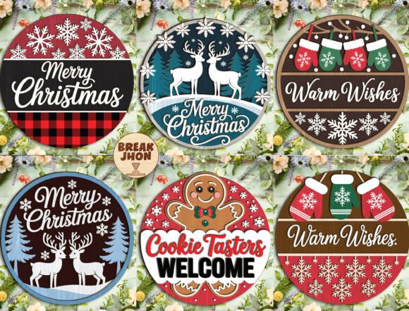 Download Christmas Door Sign SVG Bundle - Sign Collection