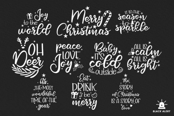Download Christmas Quotes Bundle Set 10 Design - Sign Collection