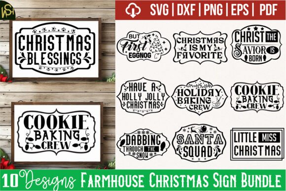 Download Farmhouse Christmas Sign Bundle - Sign Collection