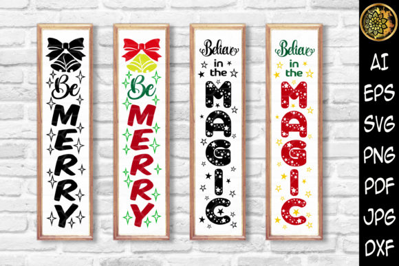 Download Christmas Vertical Porch Sign SVG Set 2 - Sign Collection