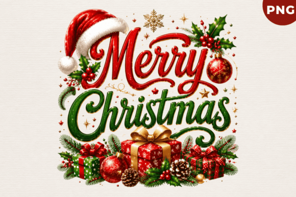 Download Merry Christmas Gift PNG Design - Sign Collection