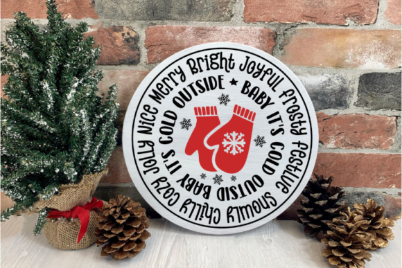 Download Christmas Round Wood Sign Svg, Cut Files - Sign Collection