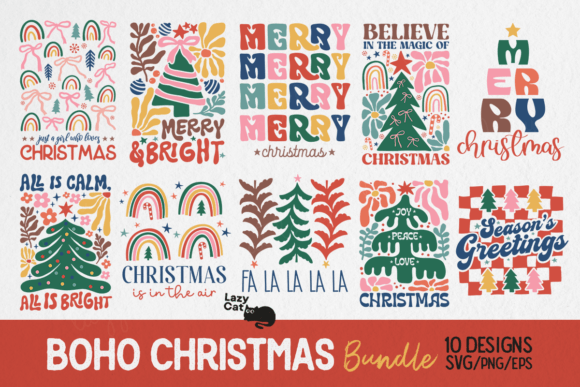 Download Boho Christmas SVG PNG Bundle - Boho christmas Collection