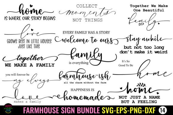 Download Farmhouse Sign SVG Bundle I Family Sign - Sign Collection
