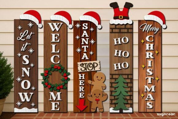 Download Christmas Porch Sign Laser Cut Bundle - Sign Collection