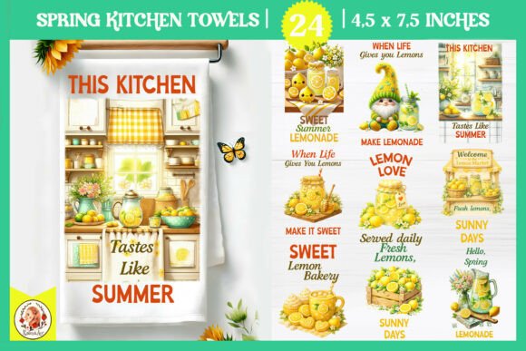 Download Lemon Kitchen Towel Designs Bundle - Sign Collection