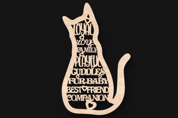 Download Cat Words Sign SVG Laser Cutting File - Sign Collection