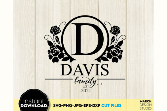 Download Family Monogram Sign SVG Split Wreath - Sign Collection