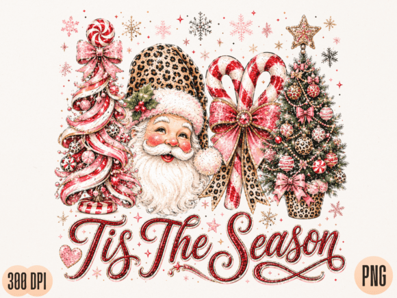 Download 'Tis the Season Santa PNG Design, Pink C - Sign Collection