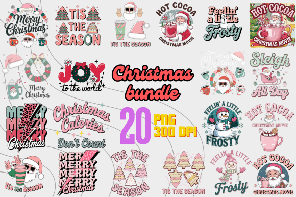 Download Christmas PNG Bundle 20 Festive Designs - Sign Collection