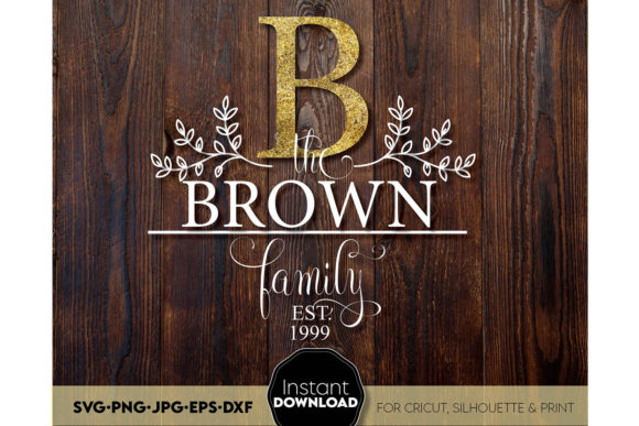 Download Family Monogram Sign SVG Split Last Name - Sign Collection