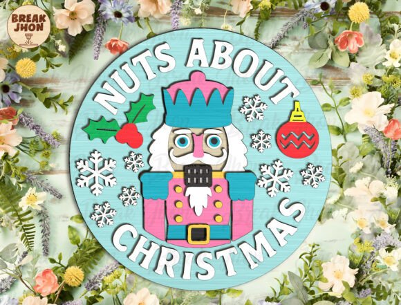 Download Nuts About Christmas Round Sign SVG - Sign Collection