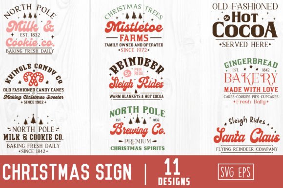 Download Christmas Sign SVG Bundle 11 Designs - Sign Collection