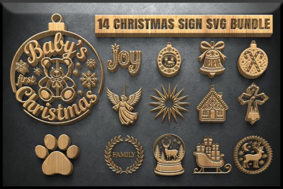 Download Rustic Christmas Sign SVG Bundle - Sign Collection