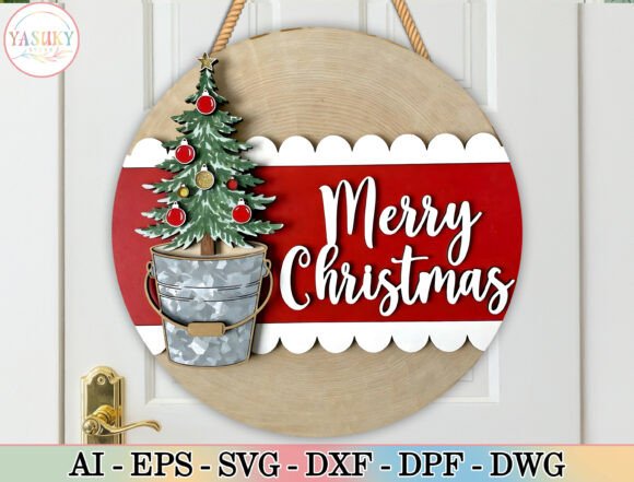 Download Merry Christmas Door Sign SVG - Sign Collection