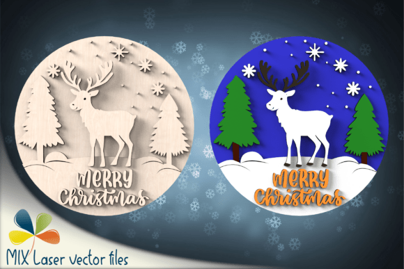 Download Layered Reindeer Sign SVG File - Sign Collection