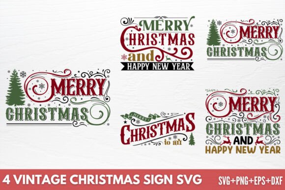Download Vintage Christmas Sign SVG - Sign Collection