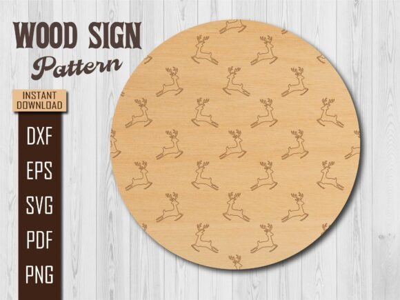 Download Christmas Reindeer Pattern Wood Sign - Sign Collection