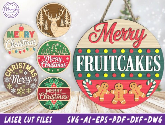 Download Christmas Round Sign SVG Bundle - Sign Collection