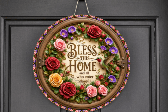 Download Bless This Home Hummingbird Door Sign - Sign Collection