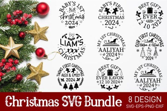 Download Christmas Round SVG Design Bundle - Sign Collection