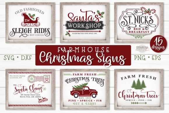 Download Christmas Farmhouse Sign SVG Bundle - Sign Collection