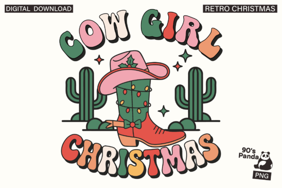Download Retro Christmas Western Design PNG - Sign Collection