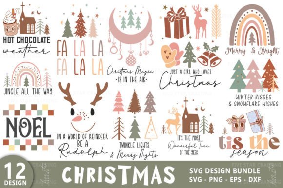 Download Boho Christmas SVG PNG Bundle - Boho christmas Collection