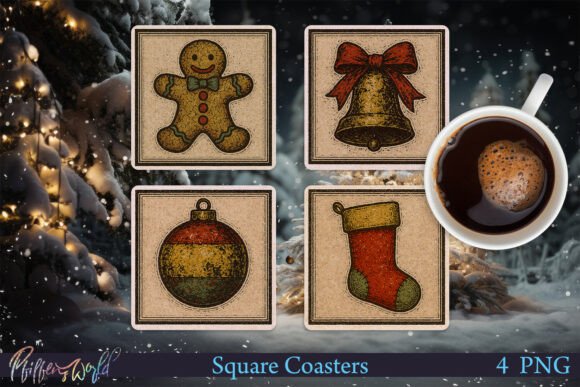 Download Rustic Holiday Coaster Designs - Sign Collection