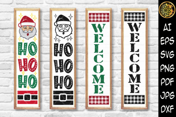 Download Christmas Vertical Porch Sign SVG - Sign Collection