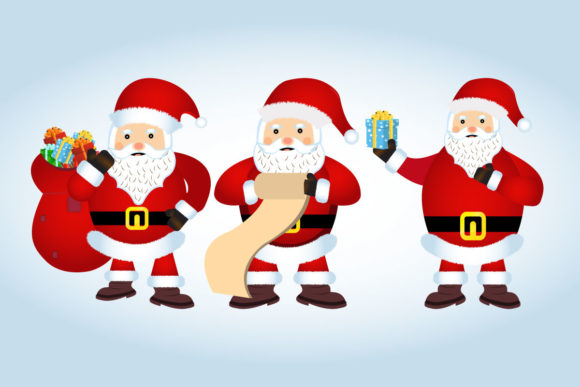 Download Set of Three Santa Claus Vector Design - Sign Collection