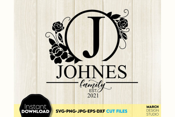 Download Family Monogram Sign SVG Split Wreath - Sign Collection
