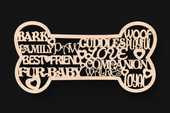 Download Dog Bone Words Sign Svg Laser Cut Files - Sign Collection