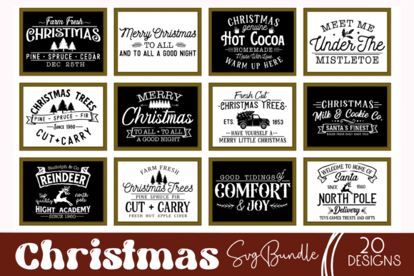 Download Christmas Sign Svg Bundle, Winter Svg - Sign Collection