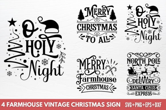 Download Farmhouse Vintage Christmas Sign SVG - Sign Collection