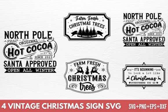 Download Vintage Christmas Sign SVG - Sign Collection