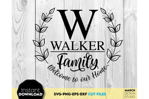 Download Family Monogram Sign SVG Split Last Name - Sign Collection