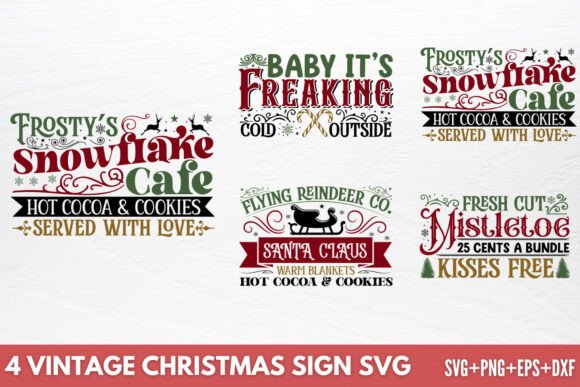 Download Vintage Christmas Sign SVG - Sign Collection