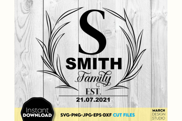 Download Family Monogram Sign SVG Split Last Name - Sign Collection