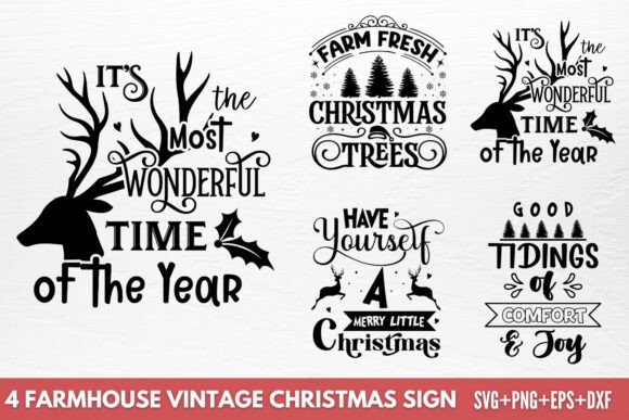 Download Farmhouse Vintage Christmas Sign SVG - Sign Collection