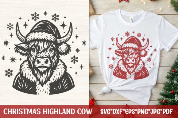 Download Christmas Highland Cow SVG Design - Sign Collection