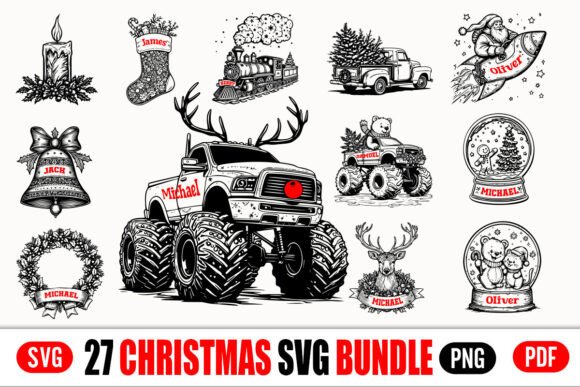 Download 27 Christmas SVG Bundle Festive Designs - Sign Collection