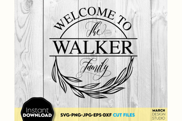Download Family Monogram Sign SVG Split Last Name - Sign Collection