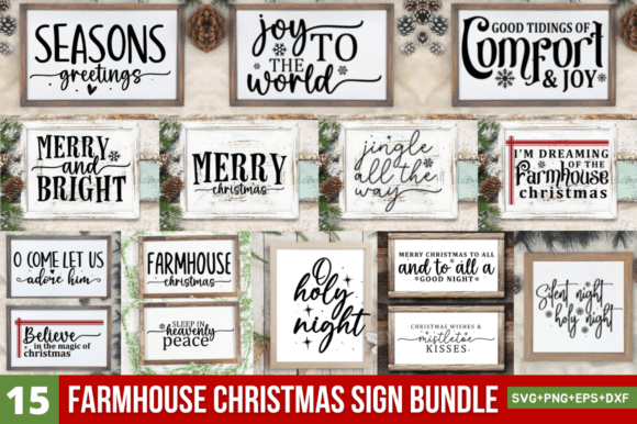 Download Farmhouse Christmas  Sign Bundle - Sign Collection