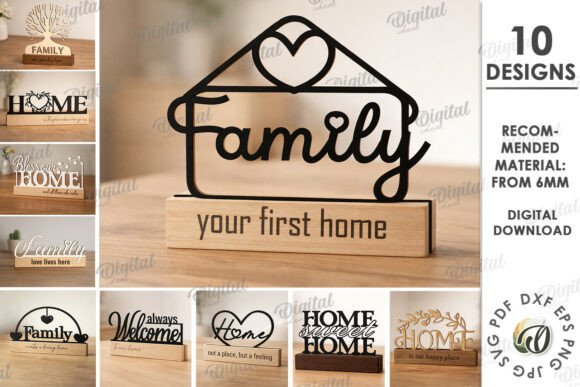 Download 3D Home Decor Signs Bundle Laser Cut - Sign Collection