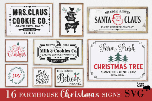 Download Farmhouse Christmas Sign Bundle - Sign Collection
