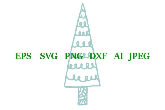 Download Boho Christmas Tree Doodle Clipart - Boho christmas Collection